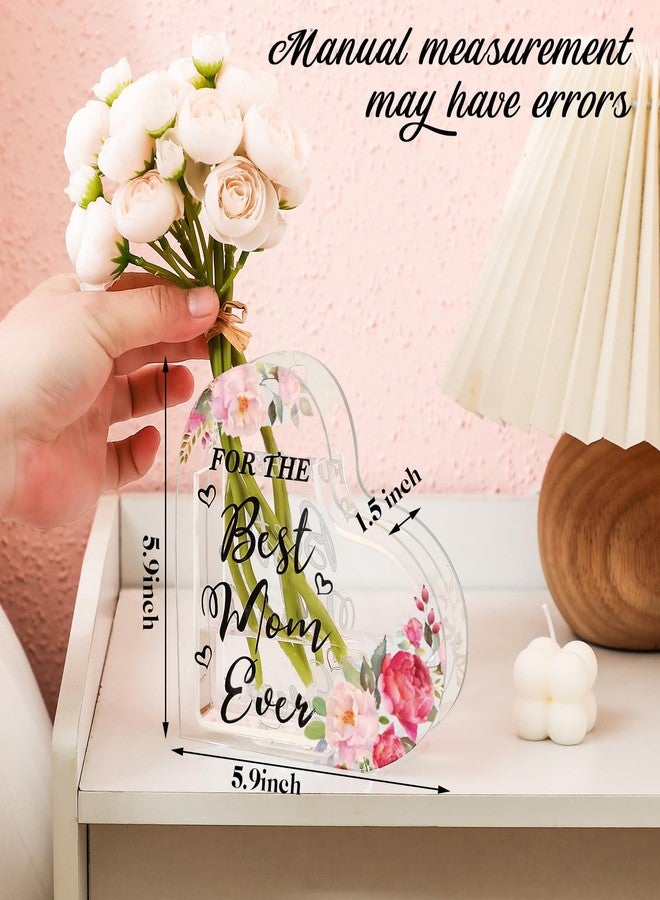 RimCereal Christmas Acrylic Gifts for Mom Acrylic Heart Vase Mom Gifts from Daughter Son Heart Shaped Decoration Clear Flower Vase for Birthday Bouquet Decor from Daughter Son - Image 3